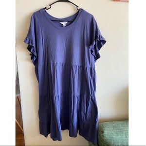 Size XL Time and Tru Navy Blue Tiered T Shirt Dress